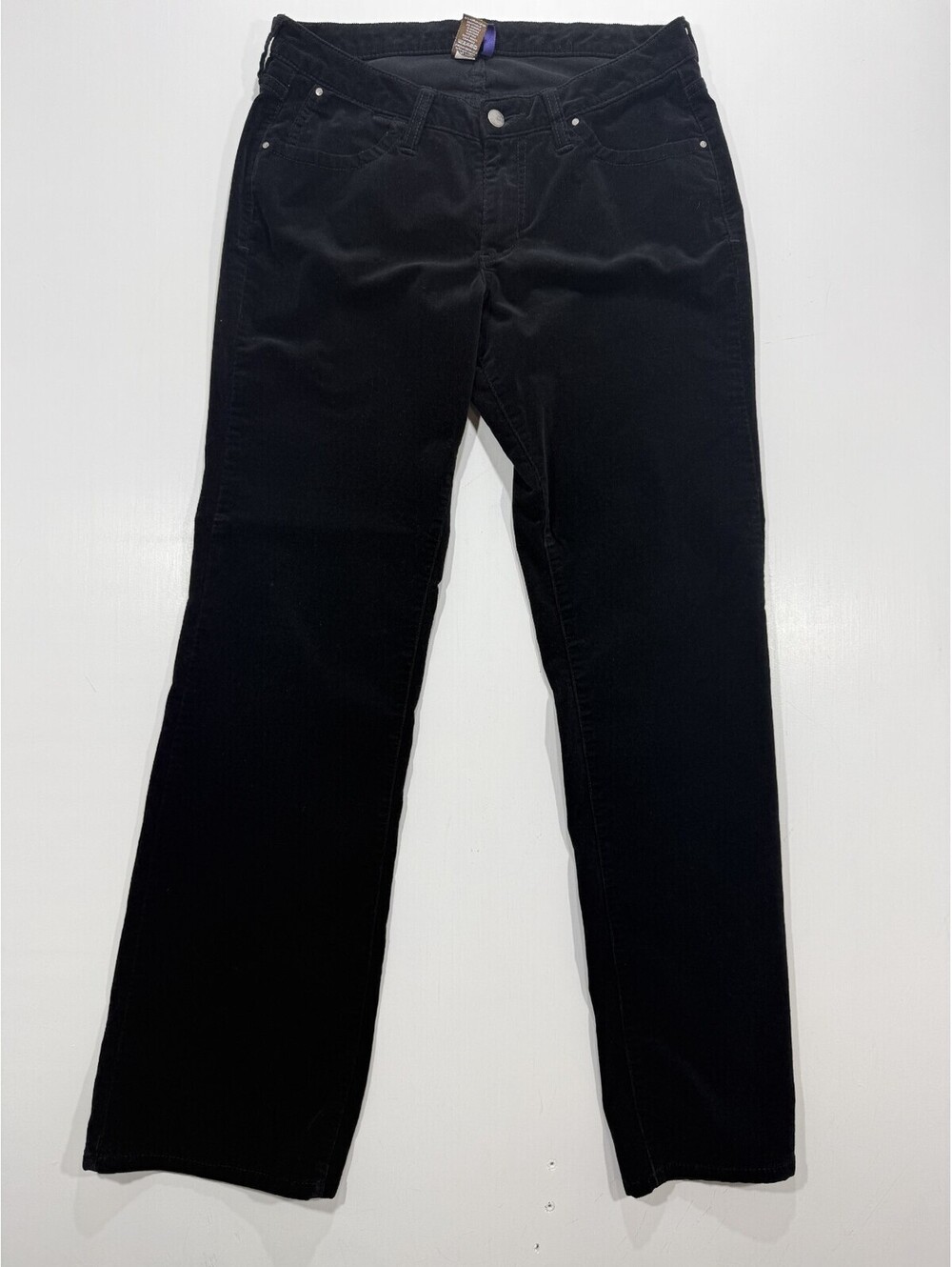 JAG Jeans Womens 10 Black Velvet Bootcut Pants Embroidered Pockets